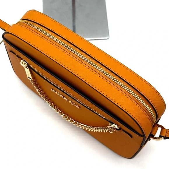 Michael Kors Large EW Crossbody Bag Cider & Medium Bifold Zip Chain Wallet Cider - Picture 7 of 14